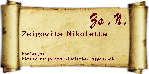 Zsigovits Nikoletta névjegykártya